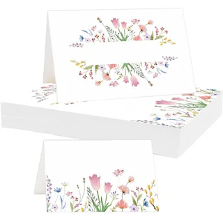 60 Tischkarten Hochzeit Geburtstag, Platzkarten Sitzplatzkarten 85x55mm Tischdekoration Namenskarten zum selbst Beschriften Tischkärtchen für Konfirmation Kommunion Taufe