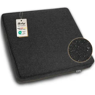 Herlag Stuhlkissen Sunny, Outdoor Loungekissen Gartenlounge Rattanmöbel Wetterfest schwarz Sitzkissen 60x60cm
