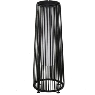 Outsunny Solarleuchte Rattan Metall 21,5 x 21,5 x 61 cm 1 Stück schwarz