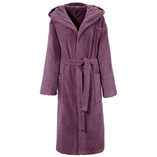 KangaROOS Unisex-Bademantel Cassidy, für Damen & Herren, Standardlänge & Überlänge, Langform, Walkfrottee, Kapuze, Gürtel, mit Taschen, Männer und Frauen, Baumwolle, Reise, Hotel, Sauna, S-3XL lila M | 120 cm