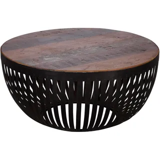 FineBuy Couchtisch FB49710 Holz Metall braun 70 x 33 cm
