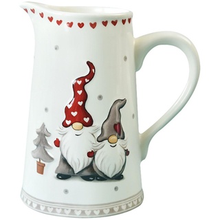 BradOc Keramik Kanne 1200ml Porzellan Krug Milchkännchen Teekanne Weihnachten Geschenke Santa Sahnekännchen Soßenkanne Wasserkanne Milch Karaffe für Kaffee Wasser Eistee,1200ml