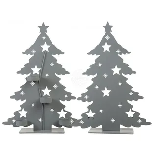 Metall Tannenbaum Kerzenhalter Adventskranz 4x Teelichthalter Deko Weihnachten
