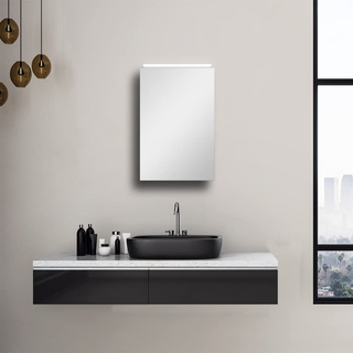 Talos Mirage Spiegelschrank 40 x 60 cm - Spiegelschrank Bad mit LED Beleuchtung - hochwertiger Aluminiumkorpus - Badezimmerspiegelschrank mit neutral weißer Lichtfarbe
