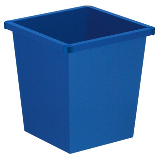 PROREGAL Viereckiger Papierkorb aus Metall mit Stoßecken aus Kunststoff | 27 Liter, HxBxT 36,1x34,2x34,3 | Blau