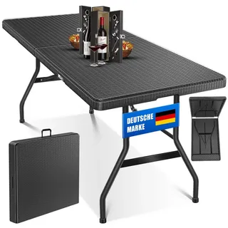 CASARIA Klapptisch 180 x 75 x 73 cm schwarz