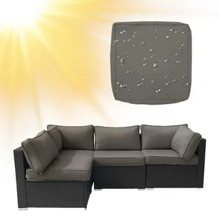 SYLC Draußen Bezüge Für Gartenpolster Wasserabweisende Rattan Sitzkissenbezug Mit Reißverschluss Terrasse Auflagen überwürfe Hussen Für L-Form/Ecke (1 Stück 65×65×10 cm,Light Grey)