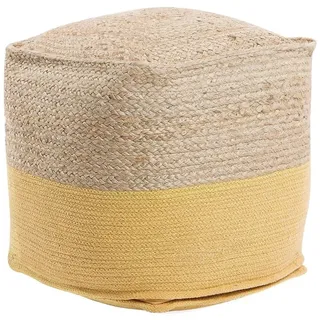 Beliani Pouf KIRAMA in Beige/Gelb - (W) 44 x (H) 44 x (L) 44 cm | Gr.: onesize
