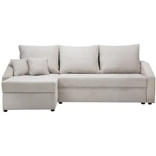 Konstanta Möbelhaus Ecksofa Mix 1 Boxspring Ecksofa 224x144 cm Schlaffunktion Bettkasten, Pocket-Spring-Federkern grau