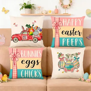 Set mit 4 Kissenbezügen für Ostern, 45x45 cm