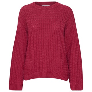 b.young Strickpullover Grobstrick Pullover Sweater mit Abgesetzten Schultern 6664 in Rot rot