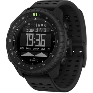 SUUNTO Core 2 Outdoor-Uhr, 10 ATM wasserdicht, 15 Mon. Akku | Höhenmesser, Barometer, Kompass, Sturmwarnung, rot/grüne Hintergrundbeleuchtung, Schrittzähler, SUUNTO‐App, Schwarz