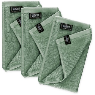 Schöner Wohnen Kollektion NEU: Premium Gästehandtuch 3er Set grün - 30 x 50 cm - 100% Baumwolle mit Velourborte, sehr pflegeleicht