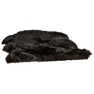 Lammfell  (100 % Echtfell, Schwarz, Länge: 90 cm)