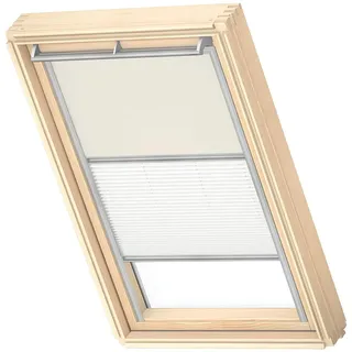 VELUX Original Dachfenster Duo Verdunkelungsrollo für CK04, Hellbeige, mit Grauer Führungsschiene