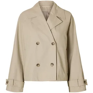 SELECTED FEMME Damen Slfcilo Short Trenchcoat Noos, Island Fossil, Numeric_38 - numeric_38