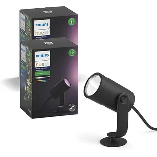 Philips Hue – Lily Outdoor Spots Erweiterungsset, 2er-Pack, Schwarz, 1x8W, 24V