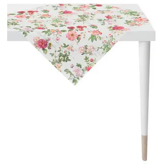 Landscape Tischdecke Summertime, Rot, Weiß, Textil, Rose, quadratisch, 88x88 cm, Oeko-Tex® Standard 100, Wohntextilien, Tischwäsche, Tischdecken