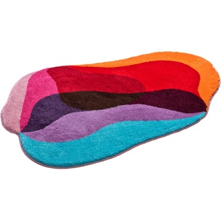 Badematte GRUND "KARIM RASHID CONCEPT 21" Badematten Gr. rechteckig (60 cm x 60 cm), 1 St., Kunstfaser, bunt (rot, bleu) Gemusterte Badematten bunte Badematte mit abstraktem Design
