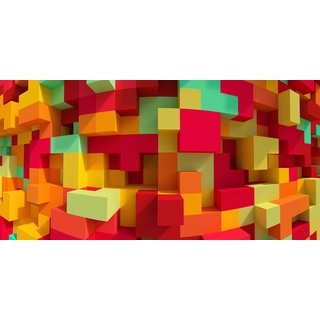 ARCHITECTS PAPER Fototapete "3D Cubes Colour" Tapeten Vlies, Wand, Schräge Gr. B/L: 5 m x 2,5 m, bunt (gelb, grün, orange) Fototapeten 3D Tapeten