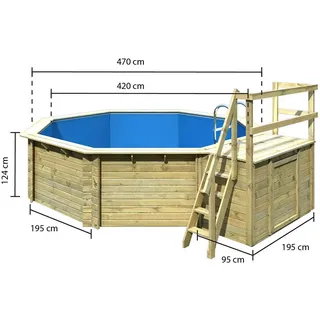 Karibu Schwimmbecken KARIBU Holzpool 38 mm