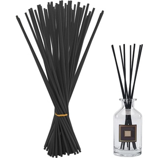 Natürliche Rattanstäbchen,Rattan Reed Diffuser Sticks,60 Stück Natürlicher Fasern Diffusor Stöcke,Rattanstäbchen Raumduft Stäbchen,für Home Office Ersatz für Aroma Duft Raumduft Diffusoren(Schwarz)