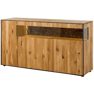 Massivmoebel24 Sideboard Wildeiche 160x45x87 natur geölt STARNBERG #15 - 2 Jahre Gewährleistung - mind. 14 Tage Rückgaberecht - Beige