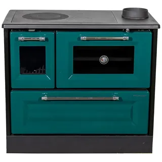 hosseven Kaminofen mit Backfach und Herdplatte Holzofen 8 kW/Grün