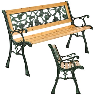 Juskys Gartenbank Venezia – 2-Sitzer Sitzbank mit Armlehnen & Rückenlehne – 122x54x73 cm