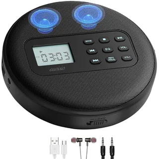 auvisio MP3: Tragbarer CD-Player mit Akku, Lautsprecher, Bluetooth, USB-Player, 5 W (Portable CD, MP3 Bluetooth, PC)