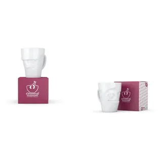 FIFTYEIGHT PRODUCTS Tasse TV Tasse Kaffeebecher 81.82 Henkelbecher Grummelig + Verschmitzt weiß, 2-tlg., Porzellan, Kaffeebecher 81.82 Grummelig und Verschmitzt