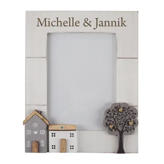 Herz & Heim® Bilderrahmen mit Gravur Ihres Wunschtextes Geschenkinspo Hochzeit 13 x 18 cm