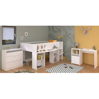 Kinderzimmer Jugend Möbel Set komplett Hochbett Lattenrost Mädchen rosa Jungen