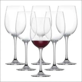 Schott Zwiesel Rotweinglas Classico (6er-Set), klassische Kristallgläser für Rotwein oder Wasser, spülmaschinenfeste Tritan-Weingläser, Made in Germany (Art.-Nr. 123652)