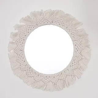Omgoods – Runder, dekorativer Spiegel mit Makramee-Design, 50 cm