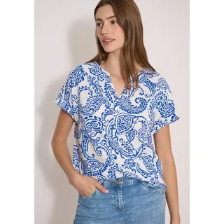 Cecil Kurzarmbluse mit Alloverprint Beige XXL