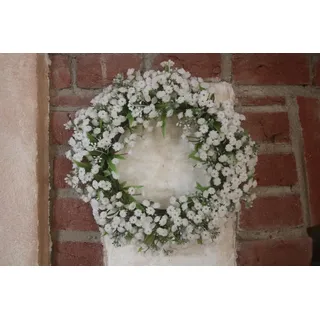 Künstl. Türkranz, Dekokranz Gypsophila wreath belle ArtificalNature, weiß, 28 cm