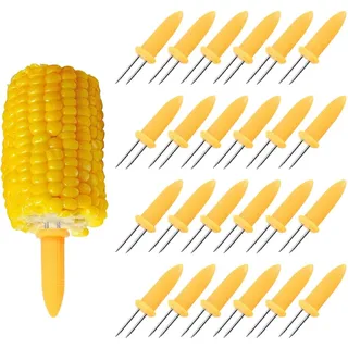 WeddHuis 24pcs BBQ Mais Halter Maiskolben Spieße Maiskolbenhalter Grillzubehör Corn Holders Schaschlikspieße Fruit Forks