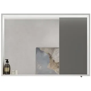 mai & mai Spiegelschrank Bad mit Beleuchtung Badezimmerschrank Hängeschrank Badezimmerspiegel BxTxH 100x12x70 cm Weiß matt Spiegelschrank-01