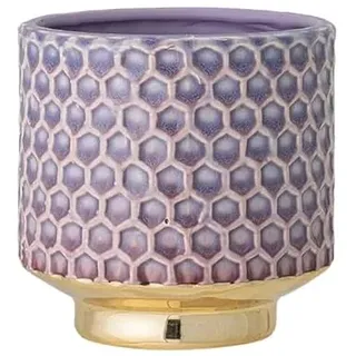 Nordring Retro Übertopf Vintage Pflanztopf für Zimmerplanzen Blumentopf Goldy M (12,5 cm ø), purpur, Keramik