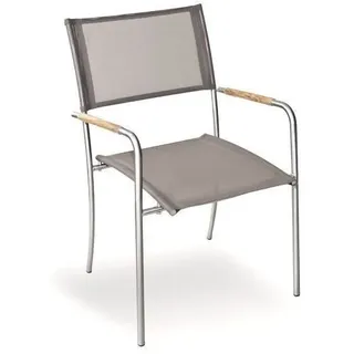 Diamond Garden Stapelstuhl GENUA taupe / Edelstahl / Textilgewebe 55x65x87 cm