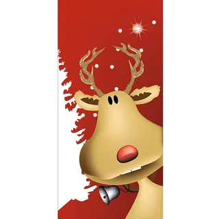Textilposter RUDI Weihnachten Elch XXL Banner Poster Stoff ca 90 x 180 cm