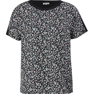 s.Oliver - T-Shirt im Fabricmix, Damen, schwarz, 34