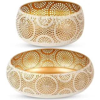Famanu Dekorative Schalen - Gold Metall - Moderne Obstschale - Runde Dekorationsschalen