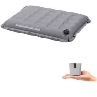 Zoegneer Ultraleichtes aufblasbares Camping-Sitzkissen, 7 cm dick, tragbar, Outdoor-Kissen, leicht, 105 g, hohe Tragfähigkeit, 150 kg, schnelles Aufblasen, reflektierender Sicherheitsstreifen, bequem