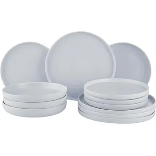 BUTLERS Geschirrset 4 Personen Tellerset CASA NOVA Steinzeug Geschirr Set 12-tlg. Tafelservice | Kuchenteller Speiseteller Pastateller | reaktive Glasur, Mikrowellen- & spülmaschinenfest
