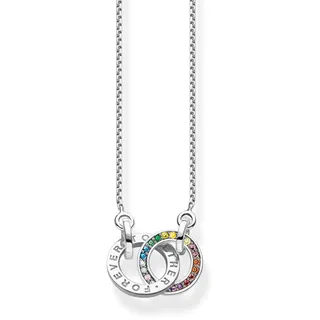 Thomas Sabo Kette Together mit zwei Ringen Silber geschwärzt Recyceltes 925 Silber
