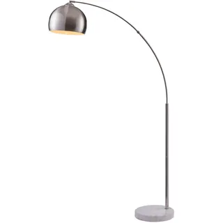 Teamson Home Bogenleuchte, Silber, Metall, 32x173x173 cm, Lampen & Leuchten, Innenbeleuchtung, Stehlampen, Bogenlampen