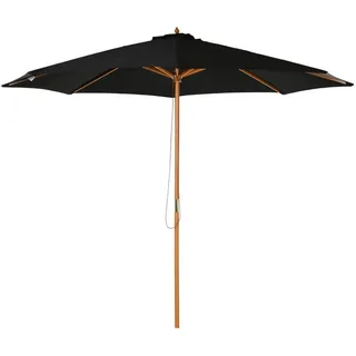 Outsunny Sonnenschirm,, Schwarz, Textil, 300x300 cm, Sonnenschutz & Sichtschutz, Sonnenschirme