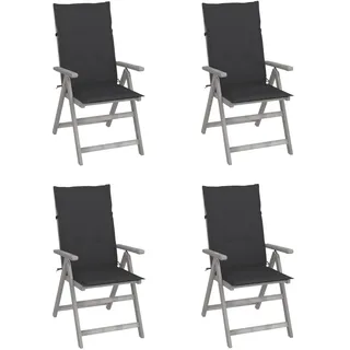 vidaXL Hochlehner Gartenstuhl 69 x 69 x 110 cm braun 4 St.